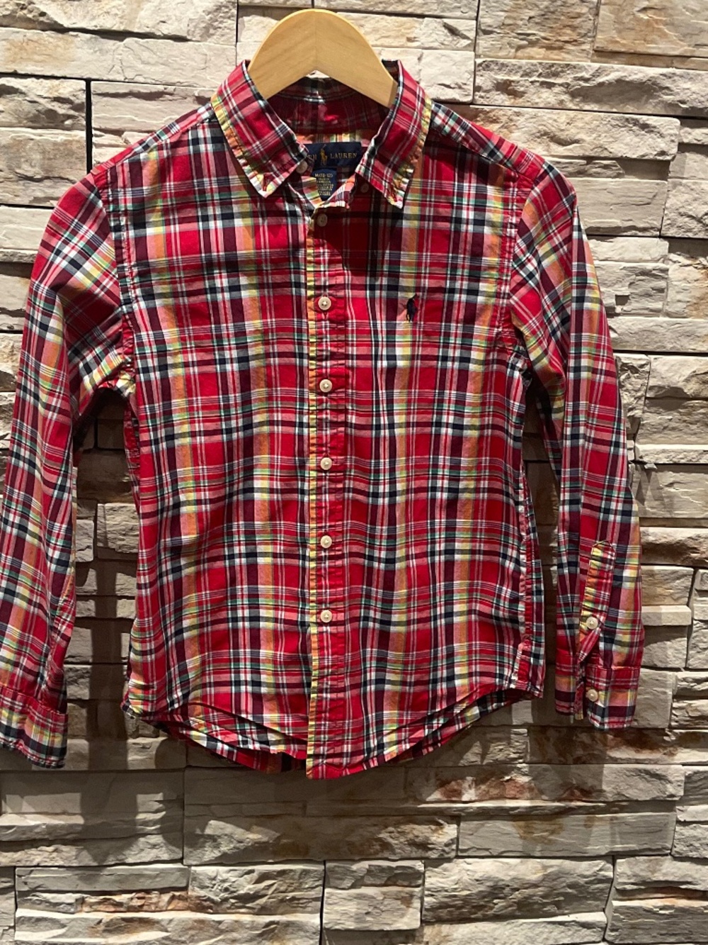 Polo Ralph Lauren Boys Plaid Long-Sleeve Button Down Shirt, Size 10/12